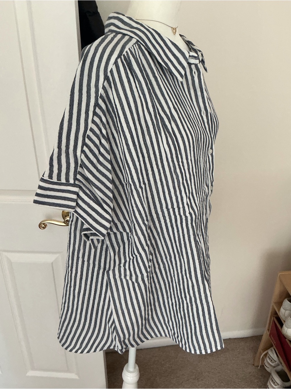 CASLON COTTON GAUZE STRIPED BUTTON UP SHIRT- PLUS SIZE 4X- NWT - Picture 11 of 11